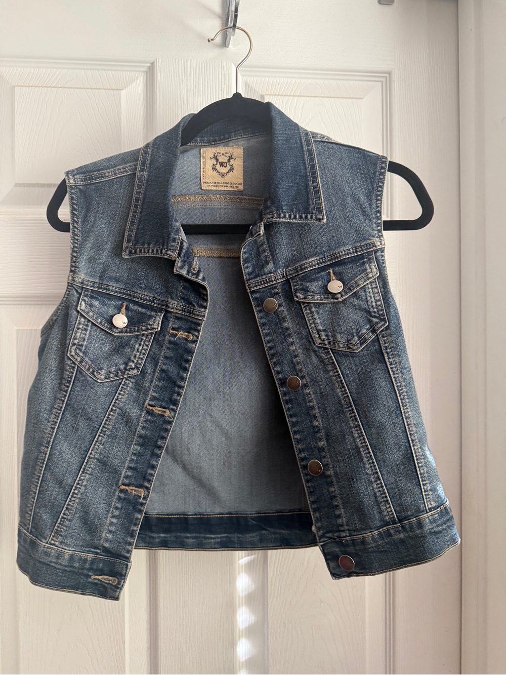 Women's Blue Denim Vest - Classic Sleeveless Jean Jacket